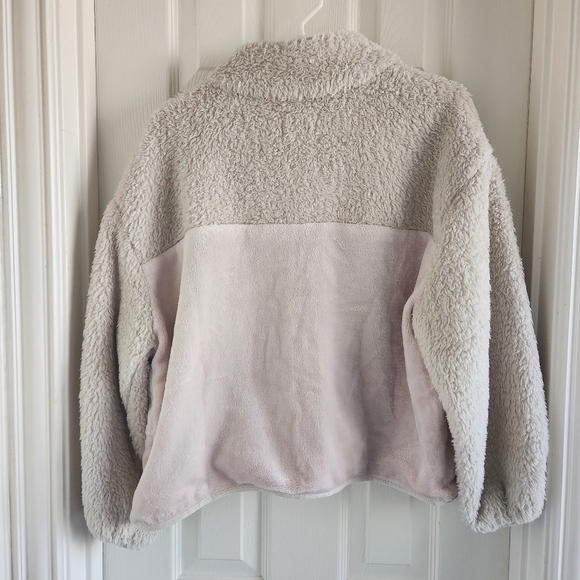 Lush Teddy Zip Up Jacket Cream Size S NWT - Picture 7 of 7